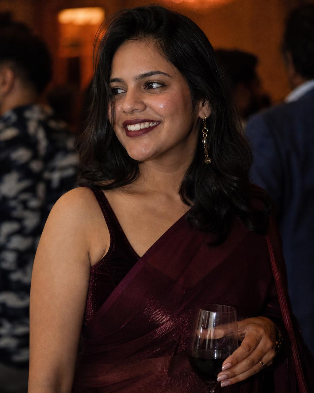Woman with modern party makeup for an evening function